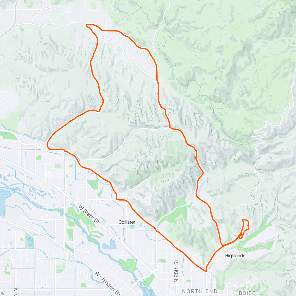 Map of the activity, Boise hill spin