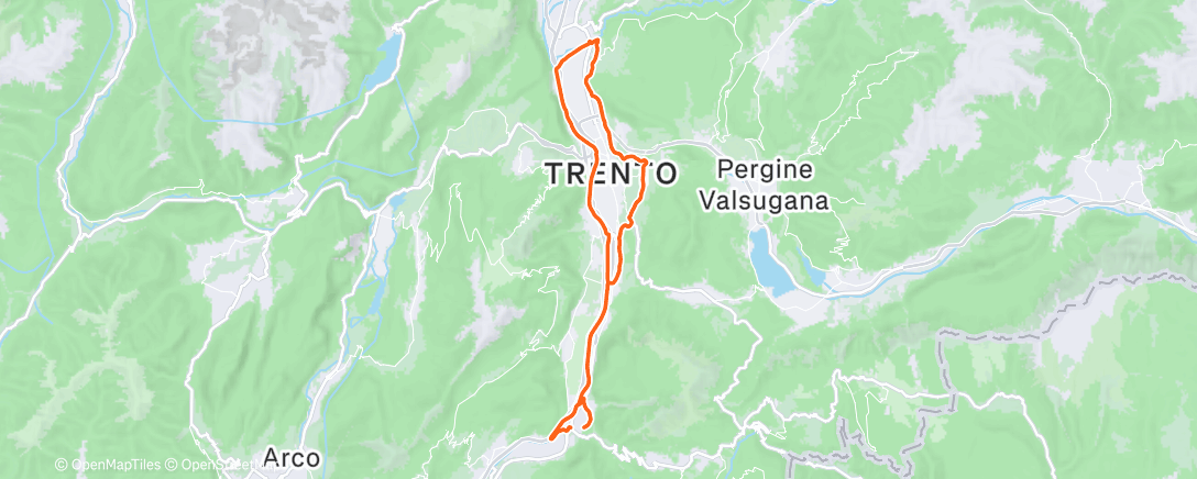 Map of the activity, Pedalata dell'ora di pranzo