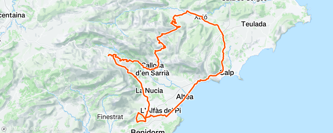 Map of the activity, Bicicleta por la mañana