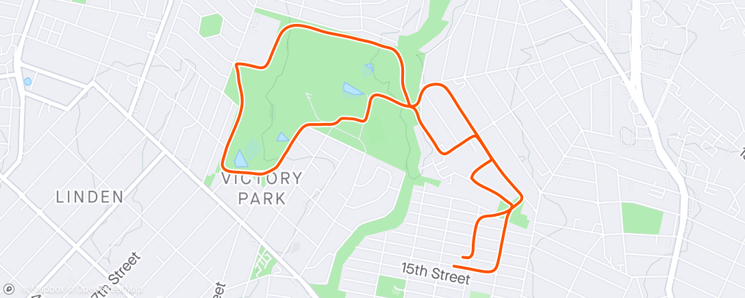 Mapa da atividade, Morning Run around Delta Park