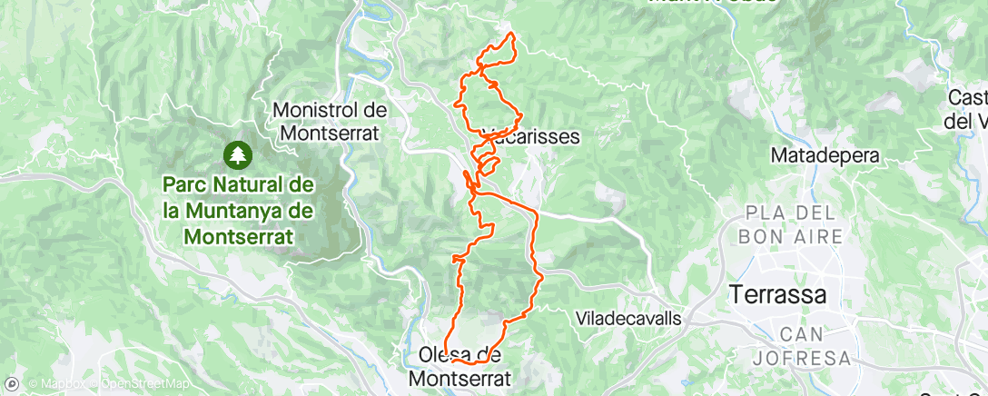 Mapa da atividade, salida del domingo