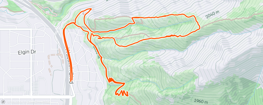 Map of the activity, Afternoon Run