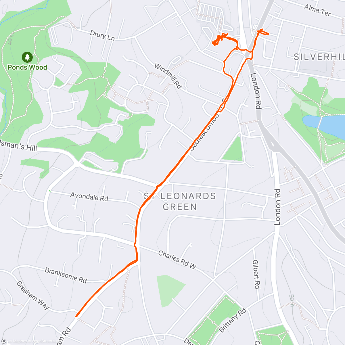 Map of the activity, A brisk RUN / Walk