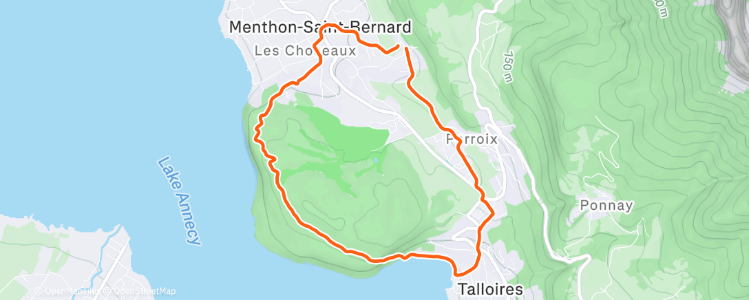 Map of the activity, Evening Run