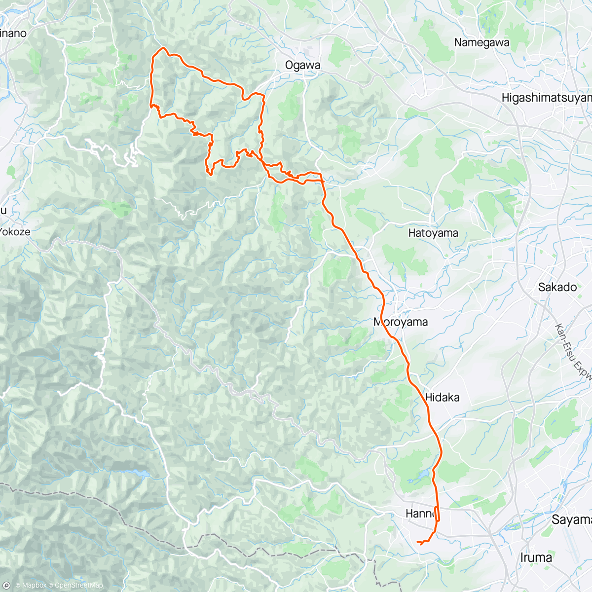 Map of the activity, 都幾山 サイクリング