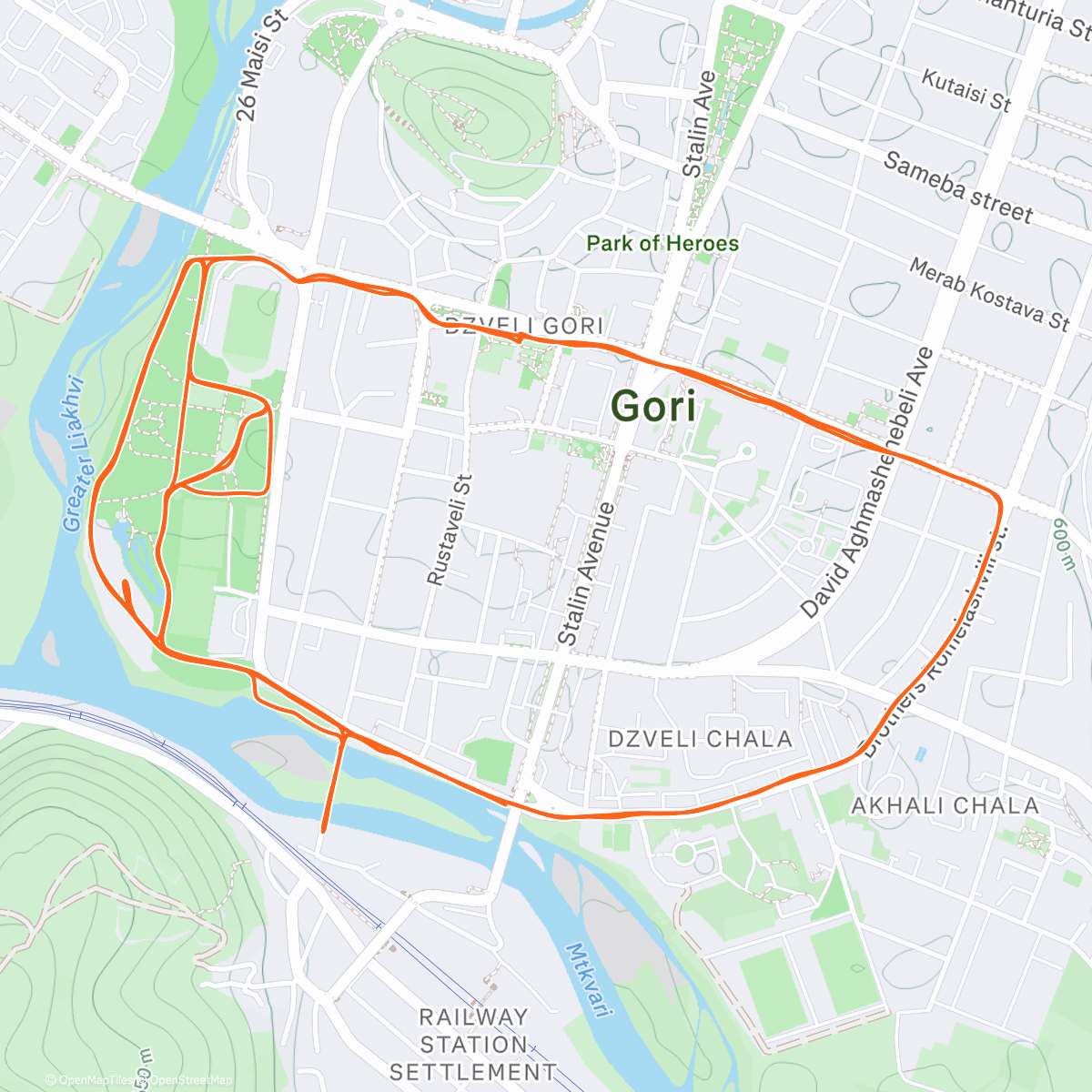 Map of the activity, Morning Run