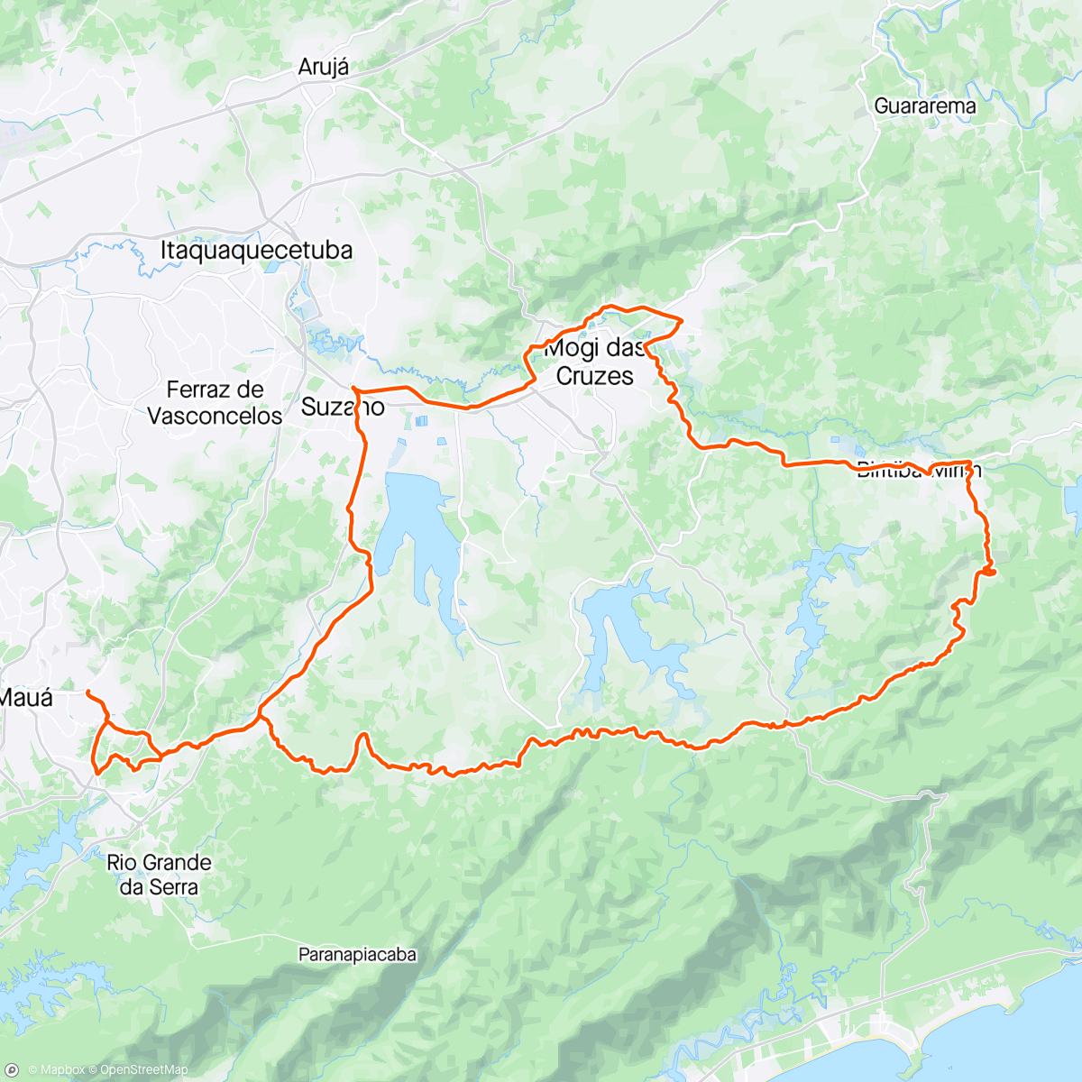 Map of the activity, Giro Biritiba Mirim