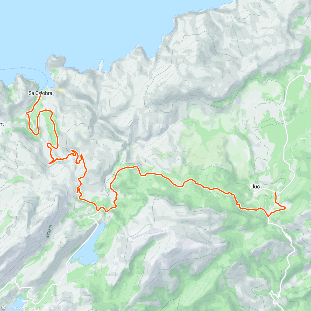 Map of the activity, Kinomap - Lluc to Sa Calobra, Mallorca