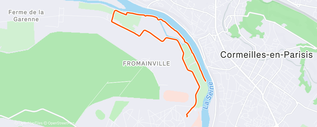 Map of the activity, Lunch Run