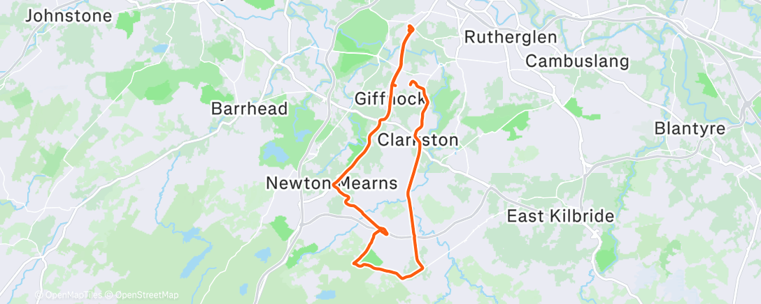 Map of the activity, Lunch Ride