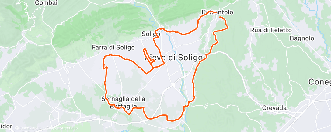 Map of the activity, Pedalata dell'ora di pranzo