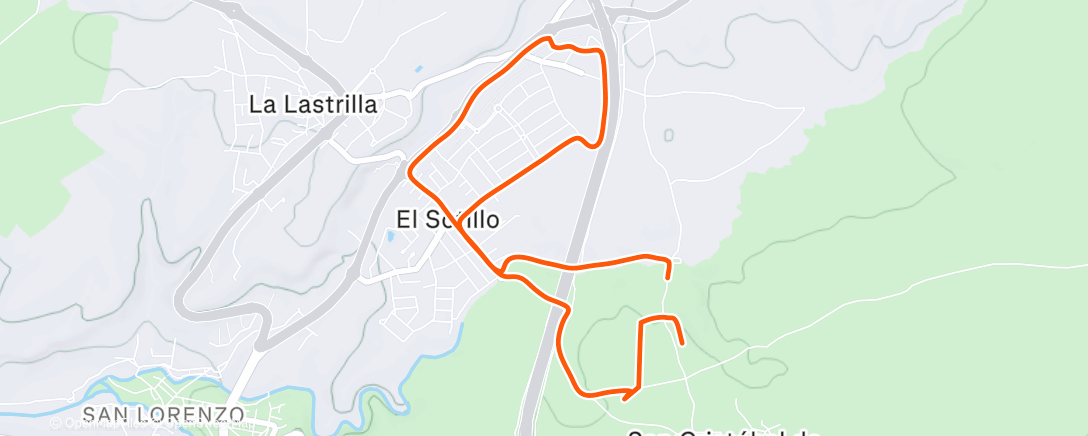 Map of the activity, Carrera de tarde