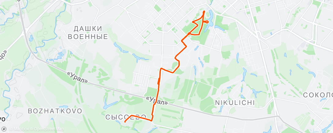 Map of the activity, Morning Run