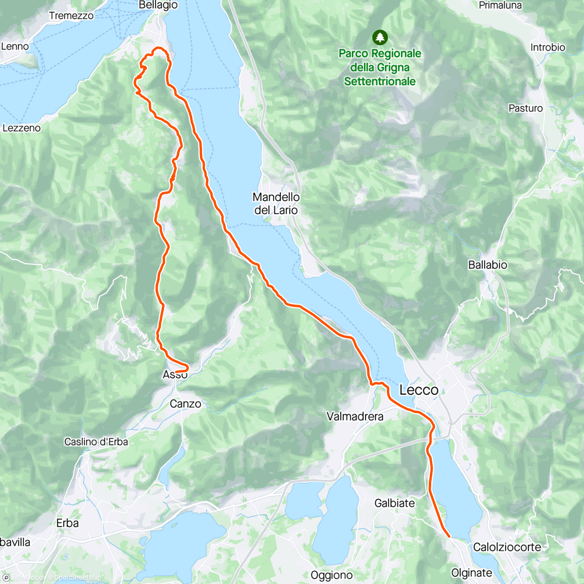 Map of the activity, ROUVY - Madonna del Ghisallo | II Lombardy | Italy