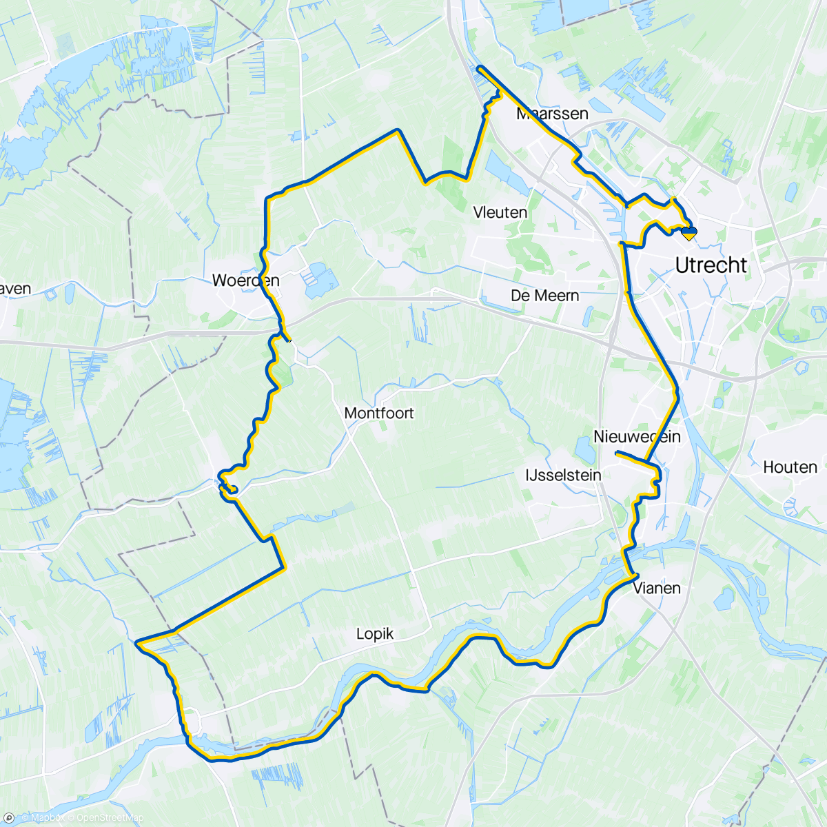Map of the activity, Lentekriebels van Oudewater tot Schoonhoven