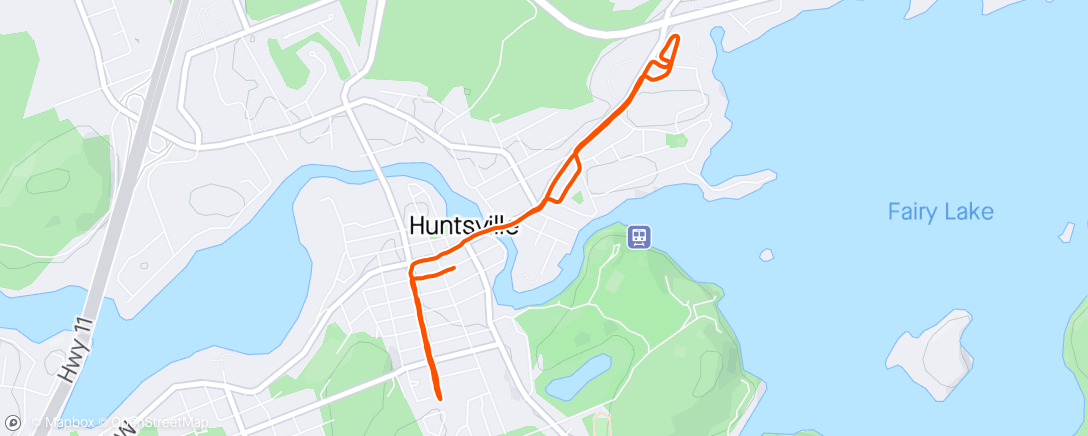 Map of the activity, 4 x hill