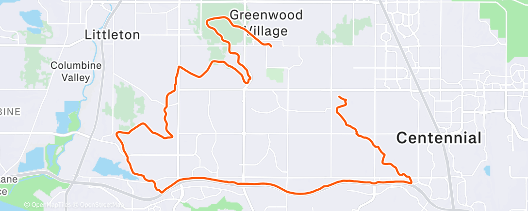 Map of the activity, Lunch Mountain Bike Ride