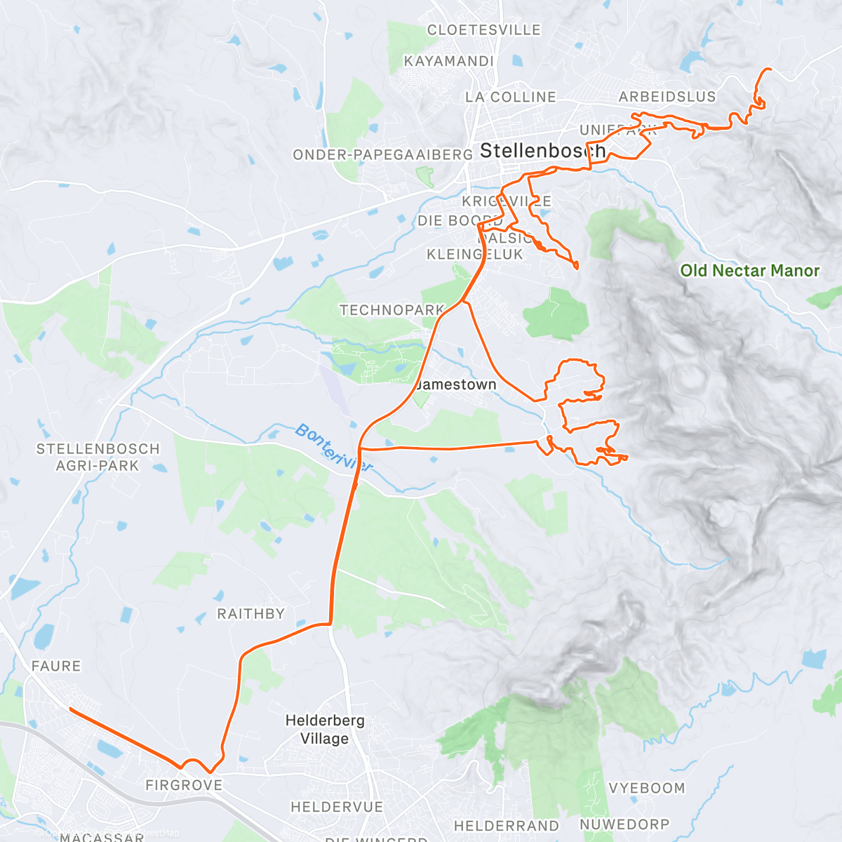 Map of the activity, Morning Mountain Bike Ride