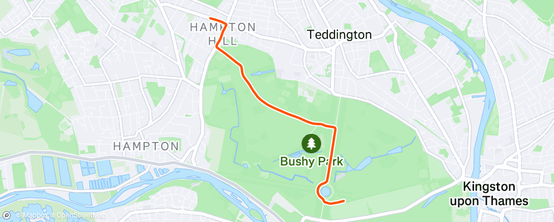 Map of the activity, Bike from Bushy Park