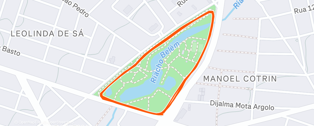 Map of the activity, Caminhada ao entardecer