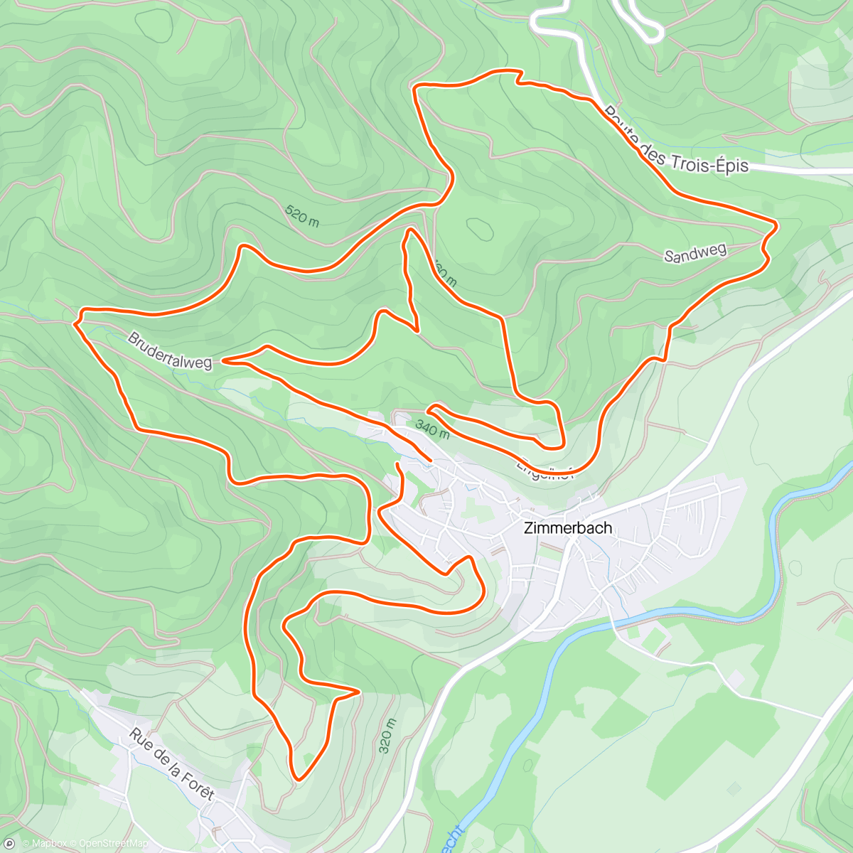 Map of the activity, Trail des Indécis