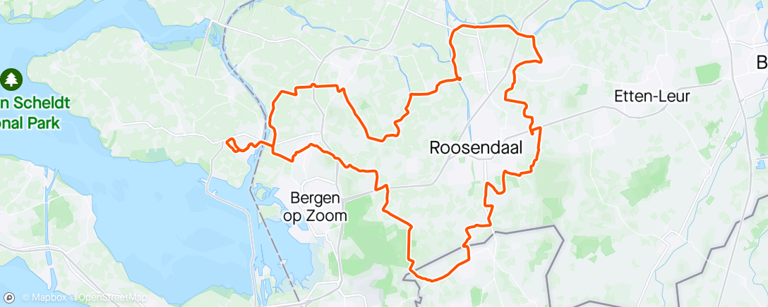 Map of the activity, Rondje Oudenbosch💨☁️🚴‍♂️