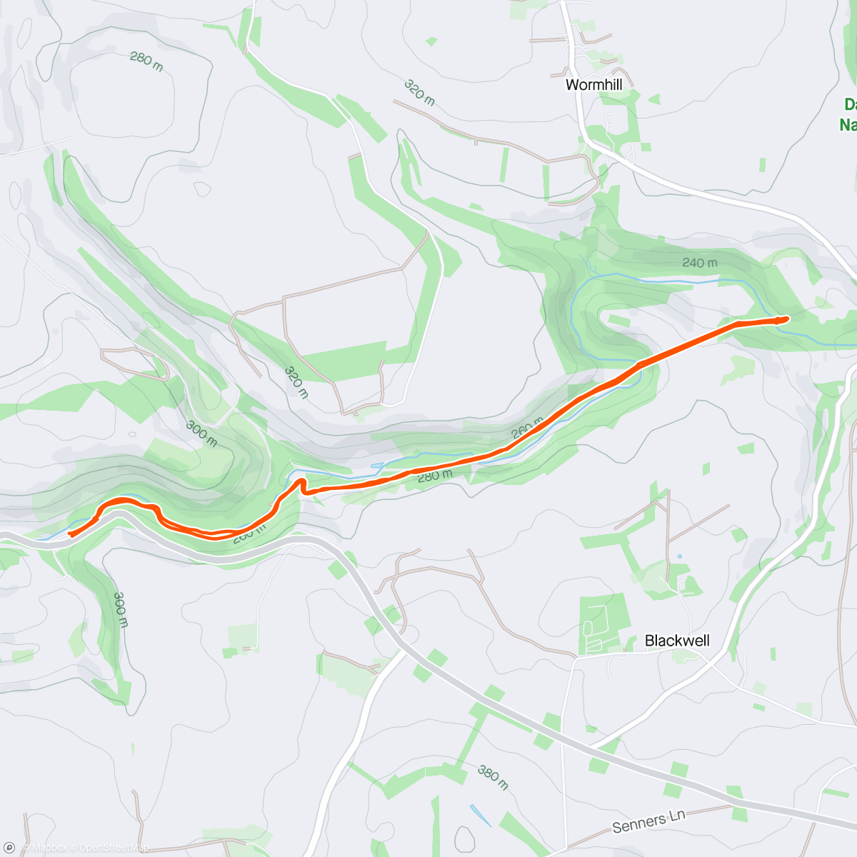 Map of the activity, Morning Walk along the Monsal Trail and Bakewell
