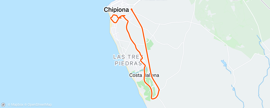 Map of the activity, Bicicleta por la tarde