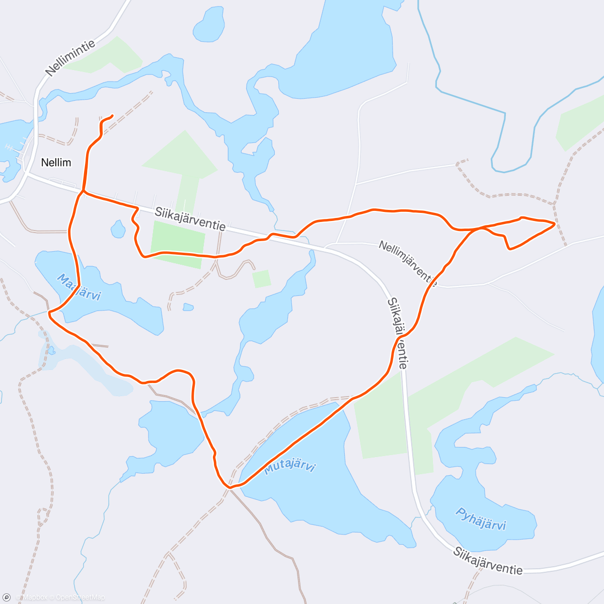 Map of the activity, Nordic forest ski - Metsäsuksilla