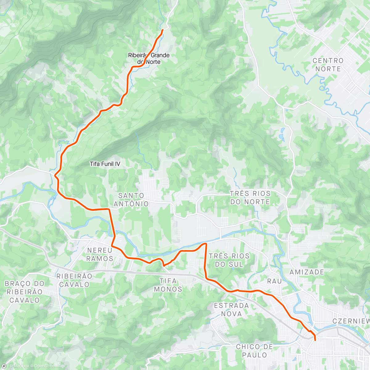 Map of the activity, Road Estância