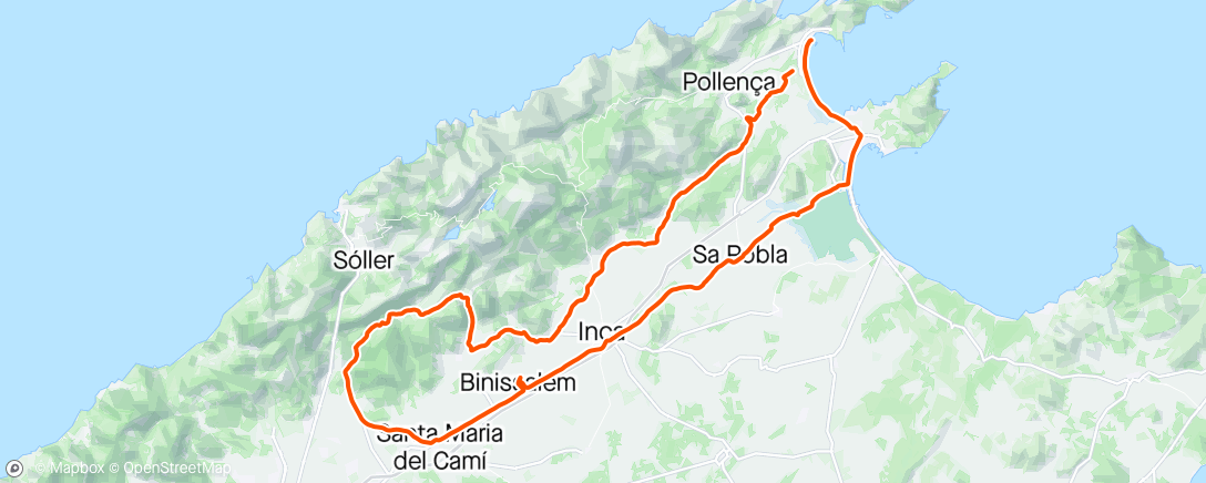 Map of the activity, Coll d'Orient climb