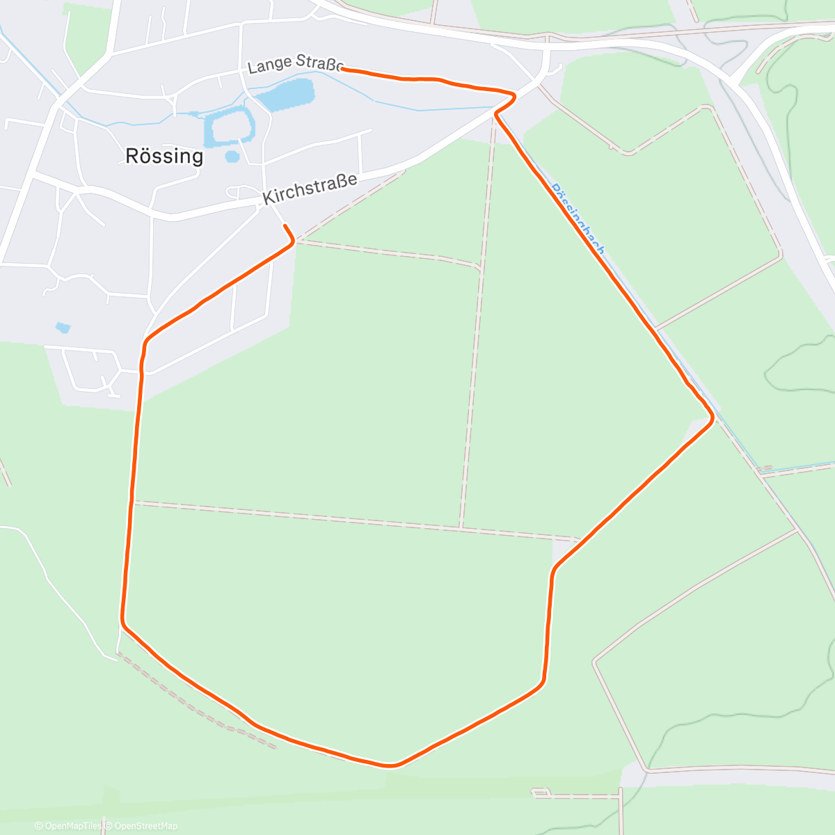 Map of the activity, Rössingbach Lauf
