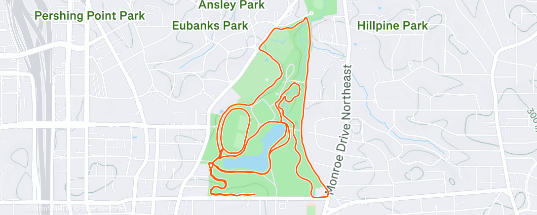 Map of the activity, Afternoon Run