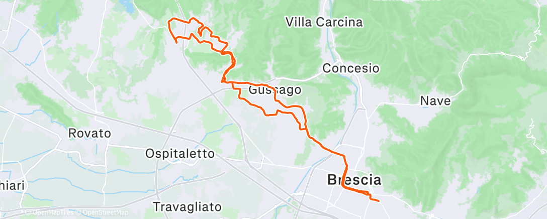 Map of the activity, Sessione di gravel biking mattutina