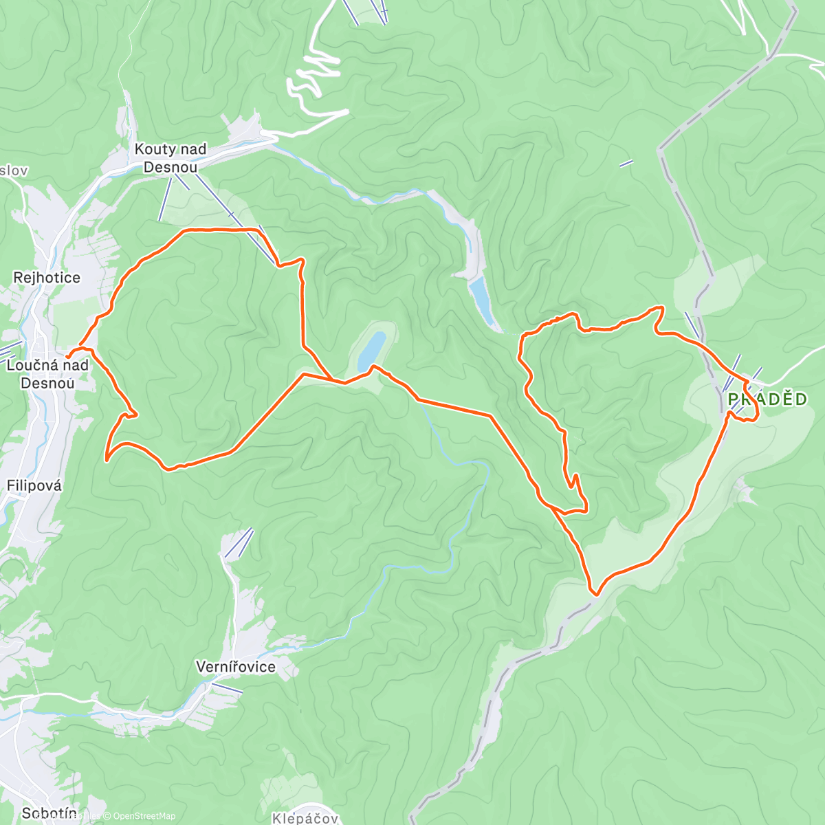 Map of the activity, Afternoon Trail Run
