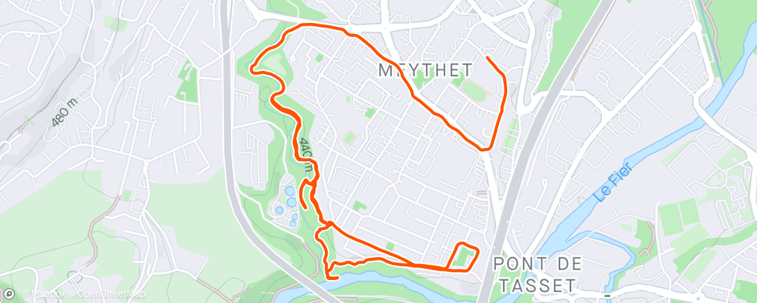 Mapa da atividade, Course à pied le matin
