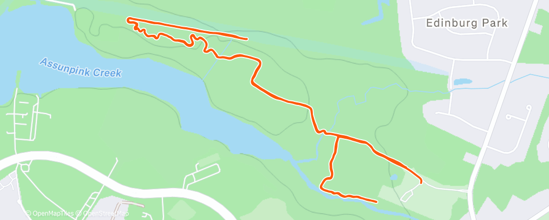 Map of the activity, Afternoon Trail Run