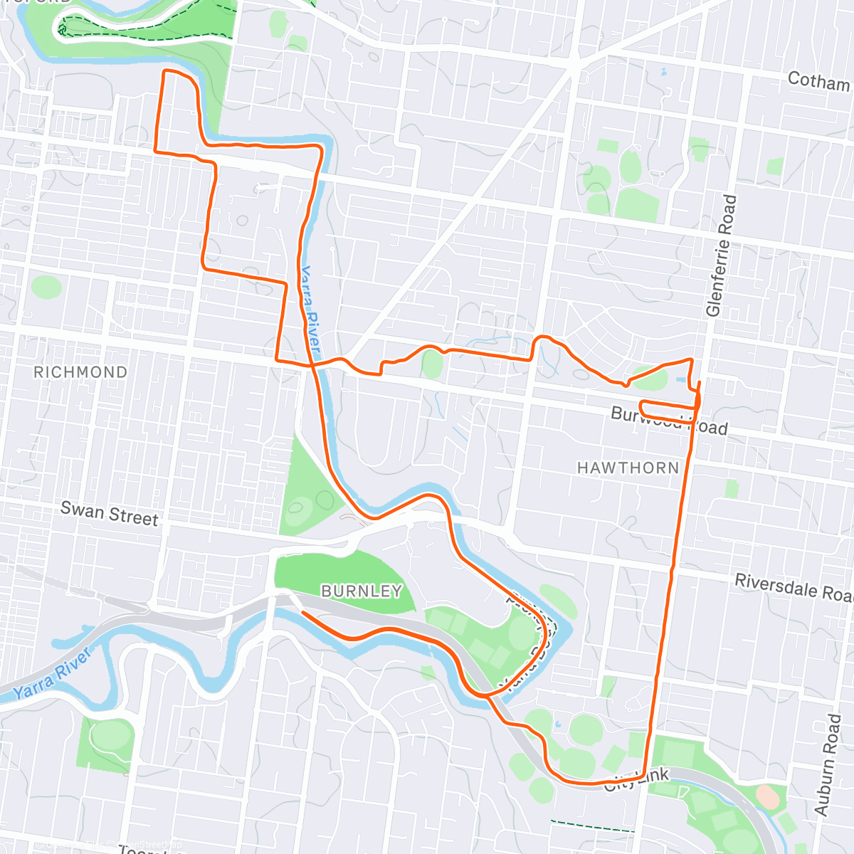 Map of the activity, Morning Run