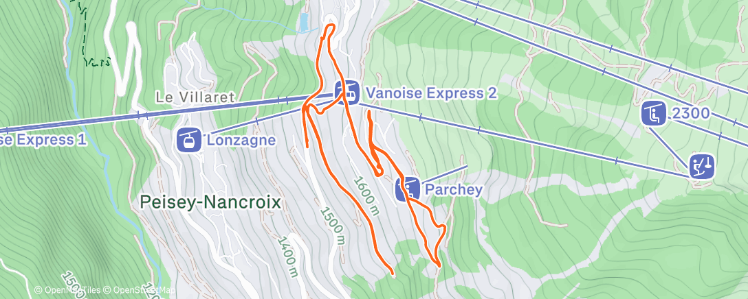Map of the activity, Petite randonnée à Peisey