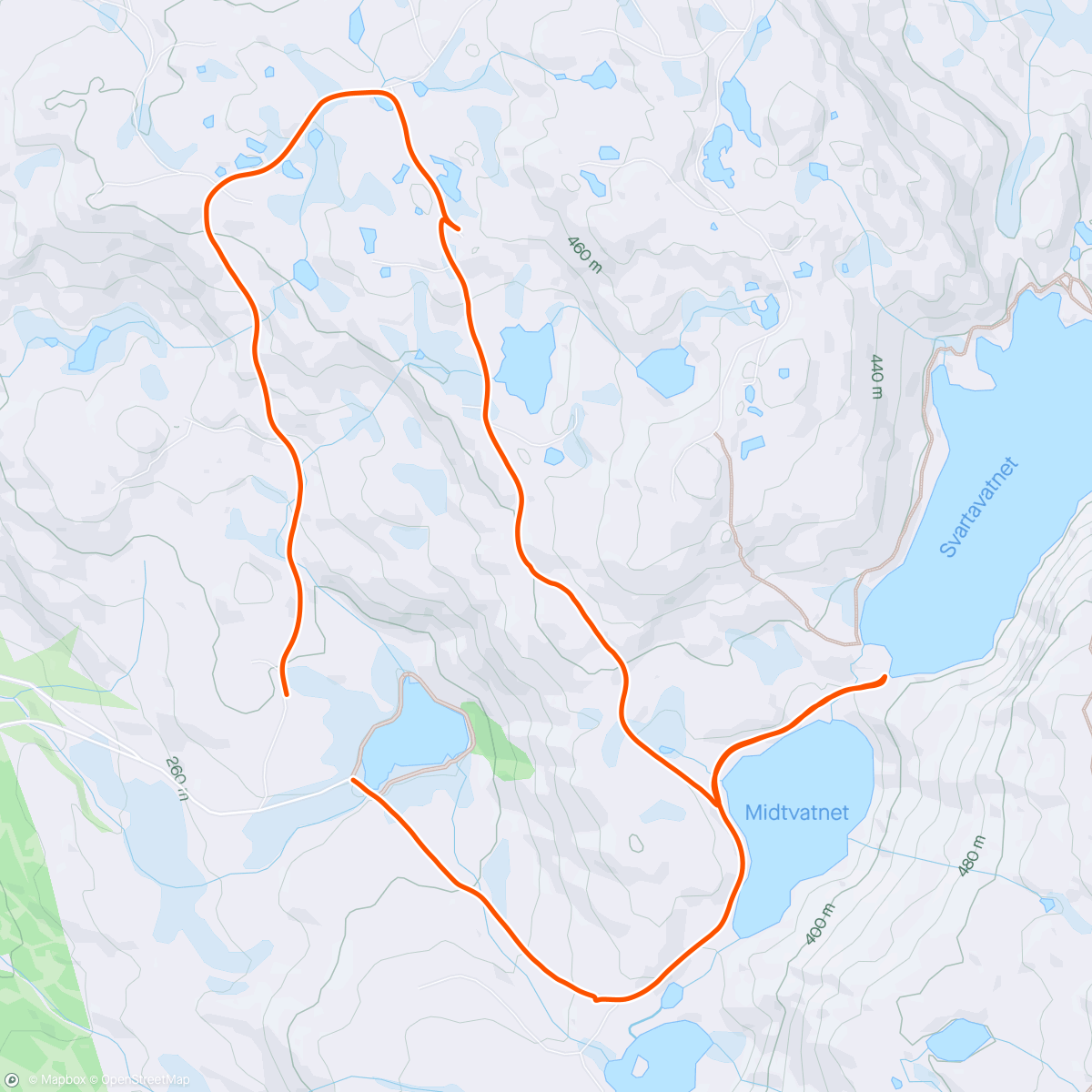 Mapa de la actividad, Skoddetur rundt 5419, innom Svartavatnet