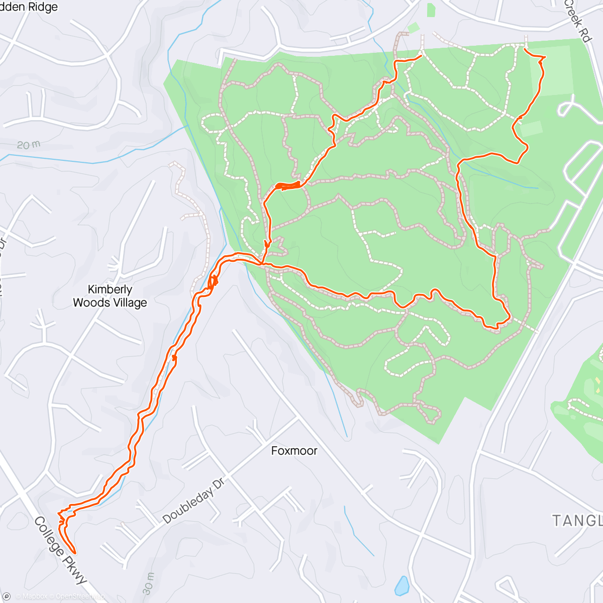 Karte der Aktivität „Evening Hike”