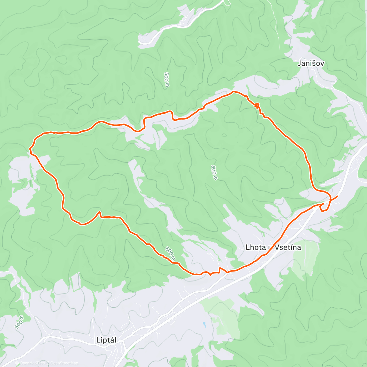 Карта физической активности (Trail po Vsetínsku)