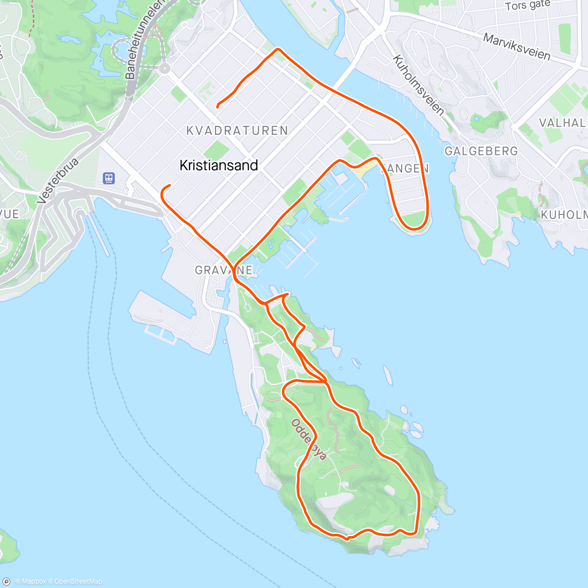Map of the activity, Easy 8km K-town
