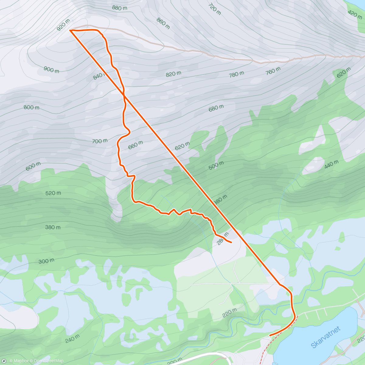 Map of the activity, Urdfjellet
