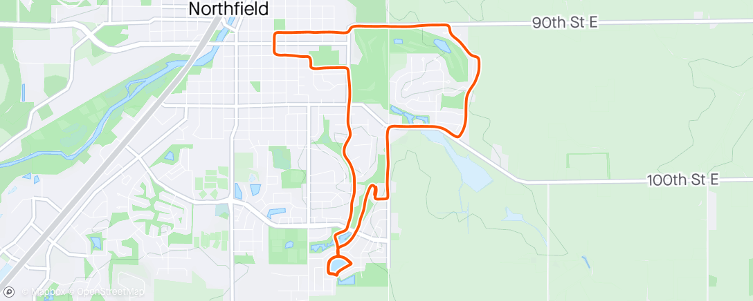 Map of the activity, Running workout with Nichole