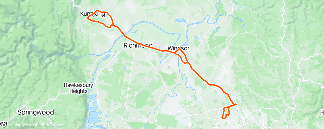 Map of the activity, ANZAC Day Ride