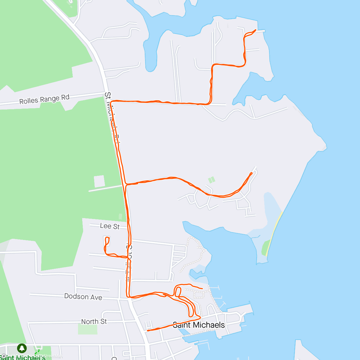 Map of the activity, St. Michael’s, Maryland Run