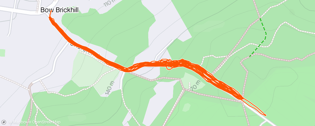 Map of the activity, 11 Laps of Bow Brickhill Road Hill