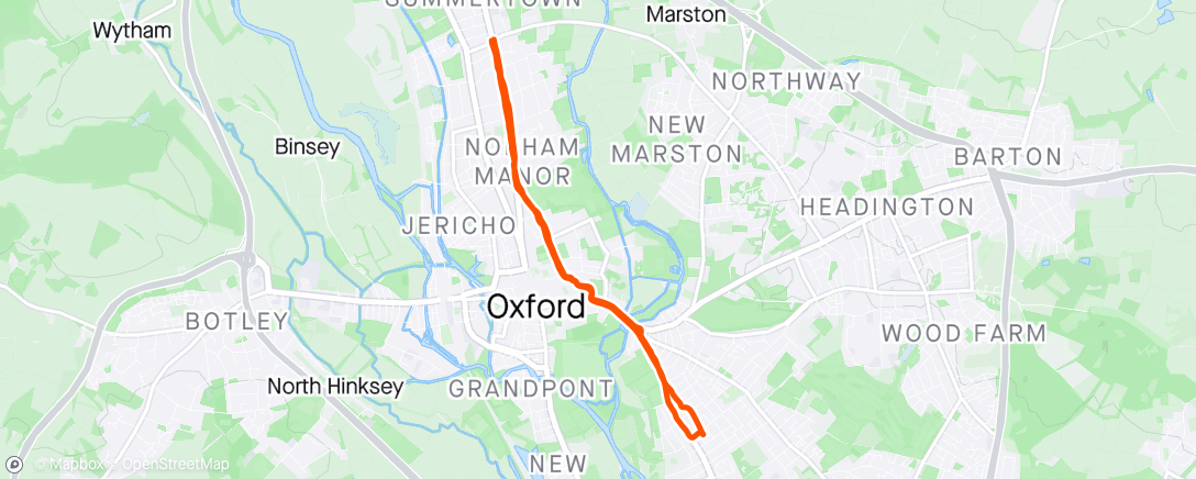 Kaart van de activiteit “Oxford roundtrip”