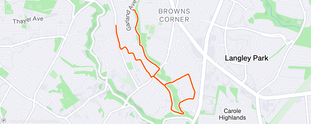 Map of the activity, Night Walk